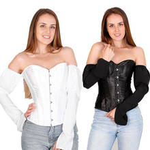 Fashion Women's Sexy Off Shoulder Slash Neck Long Sleeve Blouse  Bandaged Back Beam Waist Casual Corset Blouse Tops 2024 - buy cheap