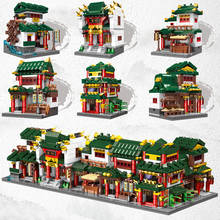 Bloques de construcción de ciudad china 6 en 1, arquitectura antigua, paisaje urbano, bloques de construcción con figuras, juguetes de regalo, alta tecnología, 01103 2024 - compra barato
