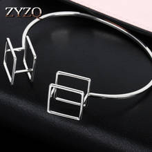 ZYZQ, nueva moda, brazalete geométrico abierto, personalidad creativa, accesorios, brazalete para mujeres, venta directa de fábrica, Dropshipping 2024 - compra barato