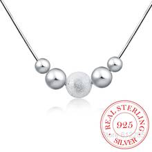 Charm 925 Sterling Silver Jewelry Classic High-quality Fashion Snake Chain Light Sand Beads Ball Necklace Collares for Women/faj 2024 - buy cheap