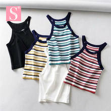 STVY 2020 Spring Summer Women Sexy Stripe Knitting Tank Tops Camisole Women Short Style Top Vests 5 Colors 2024 - buy cheap