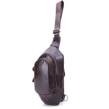 Vintage Men's Chest Bags Leather One Shoulder Crossbody Leather Handbag Chest Bag Men Leather Bag Men's Cross Body Shoulder Bag 2024 - buy cheap