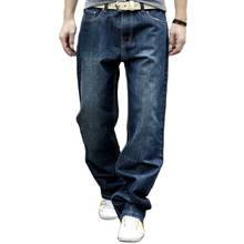 Plus Size Trendy Jeans Men Casual Denim Pants Blue Loose Baggy Jeans Trousers Straight Jeans Men Clothing 2024 - buy cheap