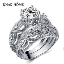 Joiashome anel de prata esterlina 925, com estilo de princesa, de casamento de platina, tamanho 5 a 12 2024 - compre barato