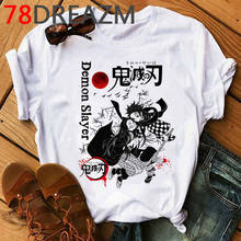 Camiseta de Anime japonés Kimetsu No Yaiba Demon Slayer para mujer, camiseta de talla grande, Camisetas estampadas Kawaii Tanjiro Kamado para mujer 2024 - compra barato