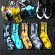 Hot Vortex Letter Tie-dye Sockings Cotton Deodorant Classmale Funny Fashion Skateboard HipHop Korea Soft Men and Women Socks 2024 - buy cheap