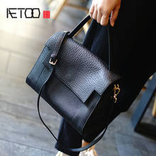 AETOO-Bolso Vintage de piel de vaca para mujer, bolso de Cuero simple, informal, cruzado oblicuo 2024 - compra barato