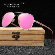 EZREAL Brand Designer Sun Glasses for Women Red Wood Leg With Metal Frame Sunglasses Men Women Wooden Sunglass S2801 4.5 2024 - buy cheap