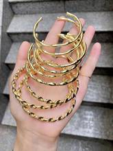 Pulsera chapada en oro de nuevo diseño de moda, pulseras simples de estilo de moda, pulsera popular al por mayor, 10 Uds. 2024 - compra barato