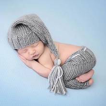 2 Psc Knitted Handmade Sweater Newborn Baby Boys Girls Cute Crochet Knit Costume Prop Outfits Photo Photography 2024 - buy cheap