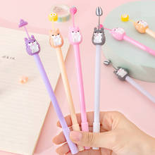 (4 pieces/lot) Korean-Style Creative Cartoon Soft Adorable Hamster Silicone Gel Pen Cute Student Exam Writing Pen Office Pen 2024 - buy cheap