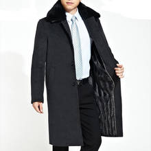 Wool Mens Coat Men Brand-Clothing Natural Rabbit Fur Collar Thick Woolen Overcoat Men New Long Mens Jackets And Coats WUJ1148 en 2024 - buy cheap