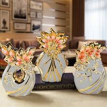 30cm Luxury Europe Gold-plated Ceramic Vase Home Decor Creative Design Porcelain Decorative Flower Vase For Wedding Decoration 2024 - buy cheap