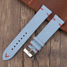 Correa de reloj de cuero de gamuza para hombre y mujer, correa de reloj Original de alta calidad, 18mm, 20mm, 22mm, KZSD01 2024 - compra barato