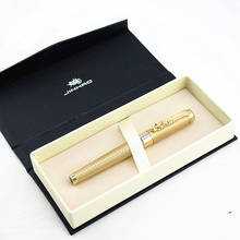Jinhao-pluma de Rollerball de lujo Vintage, hermosa ondulación con Clip de dragón, colección de bolígrafos de tinta de tallado de Metal dorado Noble, 1200 2024 - compra barato