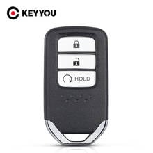 KEYYOU Car Smart Remote Key Case For Honda City Jazz XRV Venzel HRV 3 Buttons HON66 Fob Keyless Insert Key Shell Replacement 2024 - buy cheap