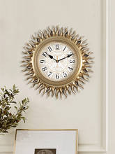Роскошные Настенные часы в скандинавском стиле, большие тихие настенные часы в американском ретро стиле для гостиной, украшение для дома 2024 - купить недорого