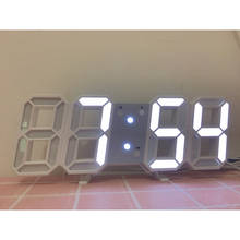 Reloj de pared LED 3D Simple, despertador Digital, luz nocturna con fecha, temperatura, decoración para el hogar, sala de estar y Escritorio 2024 - compra barato