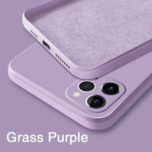 Роскошный оригинальный квадратный жидкий силиконовый чехол для iPhone 12 11 Pro Max Mini XS X XR 6 7 8 Plus SE 2020, мягкий чехол ярких цветов 2024 - купить недорого
