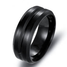 Ofertas Trendy Simple Round Black Ring for Men Women Party Engagement Unisex Rings Jewelry Hand Accessories Size 6-13 2024 - buy cheap