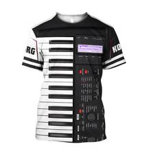 Camisetas con estampado de PLstar Cosmos, playeras de música de Piano en 3d, camisetas divertidas de verano Harajuku de manga corta, streetwear-1 de instrumentos musicales 2024 - compra barato