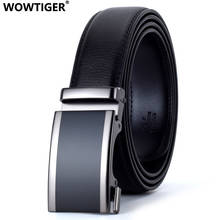 WOWTIGER-Cinturón de cuero con hebilla automática para hombre, cinturón de lujo para hombre, color blanco, marrón, rojo, negro y rojo 2024 - compra barato