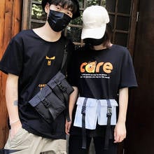 Fashion Small Men waist bag Canvas Mini Streetwear chest bag Hip hop Messenger Bags Travel Pouch Belt Tactical Chest pack Unisex 2024 - buy cheap