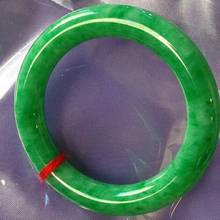 Zheru ювелирные изделия натуральный бирманский нефрит 54-64 мм зеленый круглый бар браслет элегантные принцессы ювелирные изделия лучший подарок 2024 - купить недорого