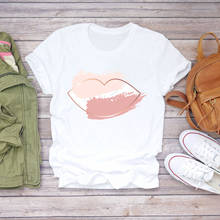 Camisetas con estampado de labios de acuarela para mujer, remera con estilo de los 90 a la moda, camiseta elegante para mujer, camiseta para chica 2024 - compra barato