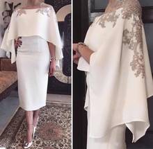 Plus Size 2020 Mother Of The Bride Dresses Sheath Tea Length Appliques Beaded Short Groom Mother Dresses For Weddings 2024 - buy cheap