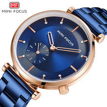 Mini foco nova cor azul moda feminina relógio de quartzo à prova dwaterproof água relógios senhoras aço inoxidável relógio de pulso feminino relogio 2024 - compre barato