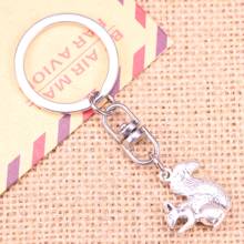 New Fashion Keychain 21x21mm double sided squirrel Pendants DIY Men Jewelry Car Key Chain Ring Holder Souvenir For Gift 2024 - buy cheap