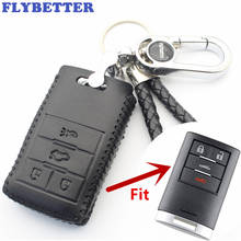 FLYBETTER-Funda de cuero genuino para llave inteligente, cubierta de 4 botones sin llave para Chevrolet Corvette/Captiva, estilo de coche (B) L508 2024 - compra barato