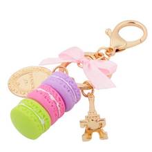 Korean version of macaron cake alloy pendant keychain girl fashion bag pendant exquisite car decoration 2024 - buy cheap