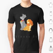 Camiseta con estampado de dos Hounds para mujer, Camiseta 100% de algodón, ropa guay para mujer, animación de Tramp, perro clásico, Romance, perros caninos, Woof 2024 - compra barato