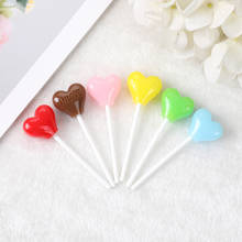 8pcs mixed Heart Lollipop 73mm*23mm Glitter Lollipop Cute Flatback Resin Cabochons Decoration Crafts for earrings & pendants 2024 - buy cheap