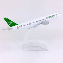 16cm airplane model toys air Turkmenistan airlines Boeing B777 aircraft model diecast plastic alloy plane gifts for kids 2024 - buy cheap