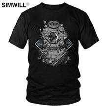 Scuba Diving Skull T Shirt Gorgeous Summer Cotton T-Shirts for Men Short Sleeves Occult Forgetfulness Tee Tops Diver Gift 2024 - buy cheap