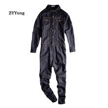 ZYYong Detachable Sleeve Short Men's Denim Jumpsuits Two Way Overalls Black Purple Fashion Jeans Trousers Hip-Hop Cargo Pants 2024 - buy cheap