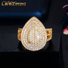 Csegunda guerra mundial anéis ajustáveis com pérolas grandes zircônia cúbica micro empedrado cor ouro indiano joias de festa de casamento para mulheres r158 2024 - compre barato