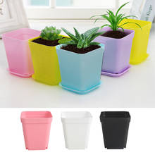 8*7cm Mini Square Planters Plastic Pots Black White Flower Pot Multi-Meat Basin Home Office Decor  Garden Tools 2024 - buy cheap