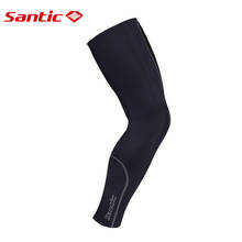 Santic UV Protection Cycling Leg Warmers Unisex Winter Windproof Thermal Fleece Leg Warmer Outdoor Sports Safety Knee Pads Black 2024 - buy cheap