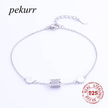 Pekurr 100% 925 prata esterlina cz ajustável grande oco cilindro tubo pulseira para moda feminina jóias encantos geométricos 2024 - compre barato
