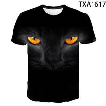 Camiseta de manga corta con estampado 3D de gato para hombre y mujer, camisa divertida con estampado de Animal, Tops informales para niños y mujeres 2024 - compra barato