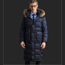 AYUSNUE Long Goose Down Jacket Men Winter Coat Raccoon Fur Collar Puffer Jacket Korean Parka Men's Down Jackets NF6608AM-G J3097 2024 - buy cheap