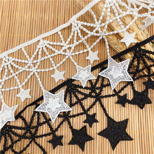 1yard Polyester Clothing Accessories Black Ivory DIY Dangle Star Embroidery Lace Mesh Trimmings 11.3cm 2024 - buy cheap