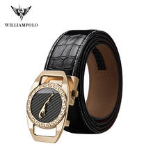 Williams Polo-Cinturón de marca famosa para hombre, cinturones de cuero genuino de lujo de alta calidad, correa para hombre, hebilla automática de Metal, PL18400P 2024 - compra barato
