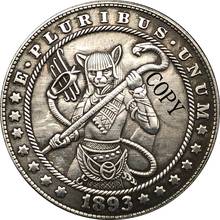 Hobo níquel 1893-s eua morgan dólar moeda tipo de cópia 191 2024 - compre barato