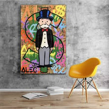 Alec Monopoly Street Art Graffiti Painting Canvas Posters and Prints Dollar Sign Modern Room Decoration Mural Pictures 2024 - buy cheap