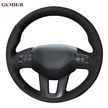 DIY Hand-stitched Black Suede Car Steering Wheel Cover For Kia Sportage 3 2010-2017 Kia Ceed Cee'd 2009-2012 2024 - buy cheap